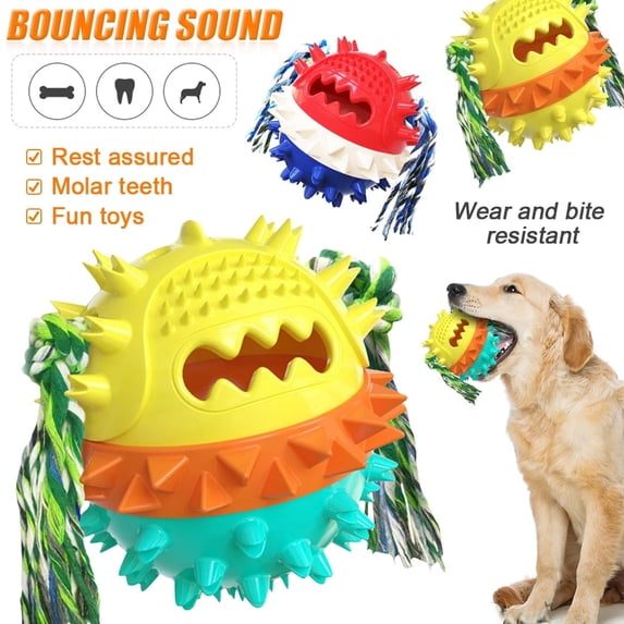 LNKOO Dog Squeaky Toys, Toughest Natural Rubber-Dog Chew Toys for Aggressive Chewers, Almost Indestructible Tough Durable Dog Toys for Dogs-Teeth Cleaning Chews for Large/Medium Breed