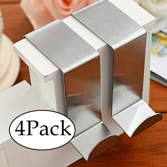 LNKOO Over The Door Hook- 4 Pack Sturdy Metal Over Door Hook, Fitting Two Sized Doors, Door Hangers and Over The Door Hooks for Hanging Clothes, Towels, Coats and More