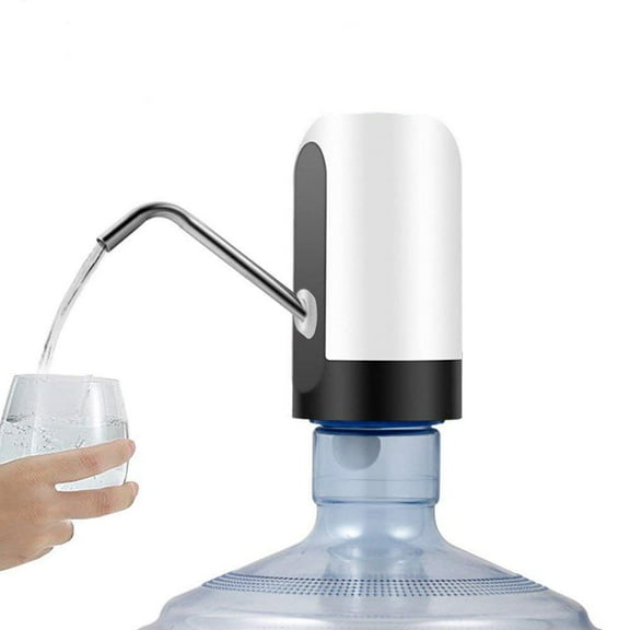 LNKOO Drinking Water Pump Electric Dispenser 5 Gallon Bottle Desk Top Powerful Rotational Portable for Home Kitchen Office Use with Switch and Power Adapter Rechargeable Battery