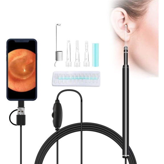 LNKOO Ear Wax Removal Endoscope, Earwax Remover Tool, Ear Camera USB Otoscope-Ear Scope Camera, Upgraded 4.3mm Diameter Visual Ear Camera HD Ear Endoscope With Earwax Cleaning