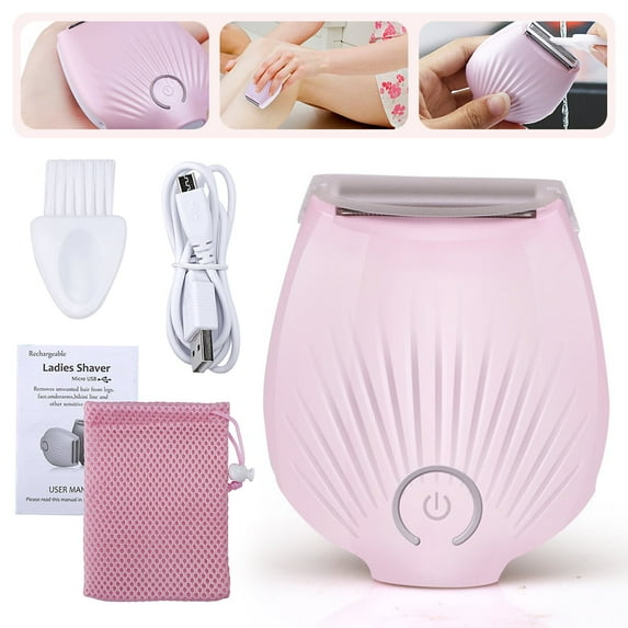 LNKOO Electric Shaver for Women, Painless Electric Razor with Cleansing Brush, Waterproof & Rechargeable Lady Body Epilator, Hair Removal for Legs, Arms & Bikini Line