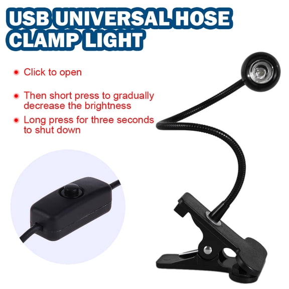 LNKOO Flexible Led Light,USB Clip on Light,4 Color Changeable,6000K 3W Led Desk Light,Reading Lamp,Showcase Lights,Bed Lights for Headboard,Bedside Night Lamp