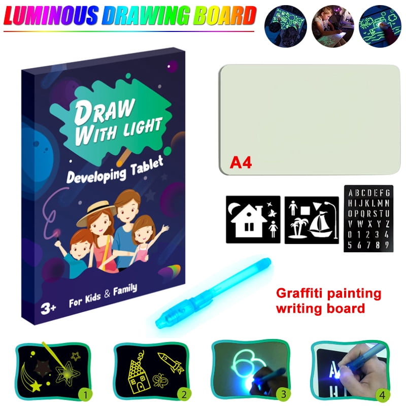 Fun Magnetic Drawing Board Glow in Dark with Light - Drawing Tablet, LCD  Writing Tablet for Kids - Kids Drawing Pad and Best Gift for Kids and  Toddler