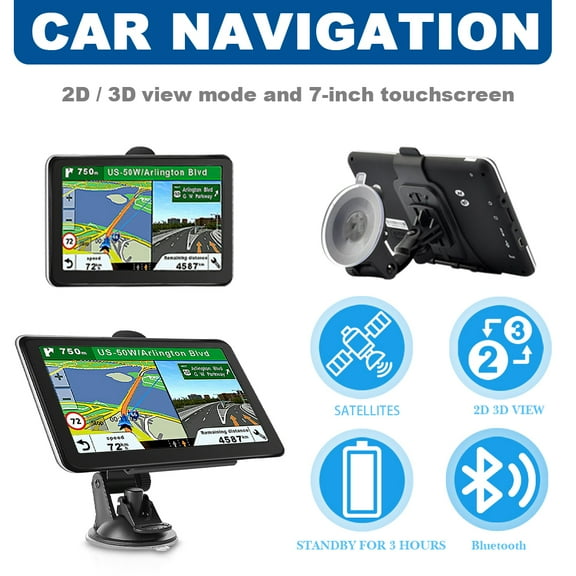 LNKOO GPS Navigation for Car Truck, Latest Map Touchscreen 7 Inch 4G 128M Navigation System with Voice Guidance and Speed Camera Warning, Lifetime Free Map Update