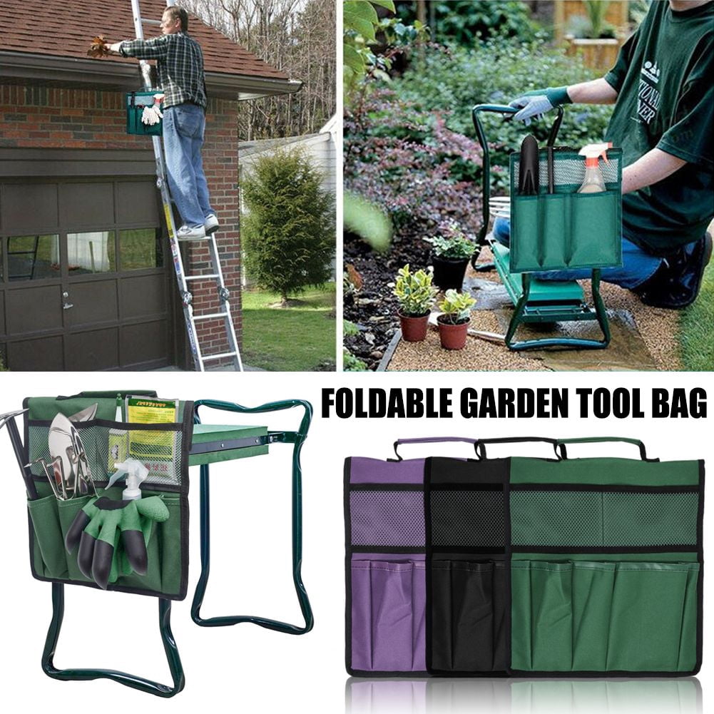 LNKOO Garden Tool Bag Unisex Garden Kneeler Tool Oxford Bags Gardening Gift Multi-use Portable Garden Tool Bag Garden Supplies Tool Bag with Handle for Indoor and Outdoor(Purple, NOT Include Kneeler)
