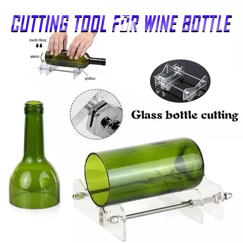 LNKOO Glass Bottle Cutter, Bottle Cutter & Glass Cutter Kit for Wine Beer  Whiskey Alcohol Champagne Bottles with Glass Cutter Tool Kit DIY (Clear)