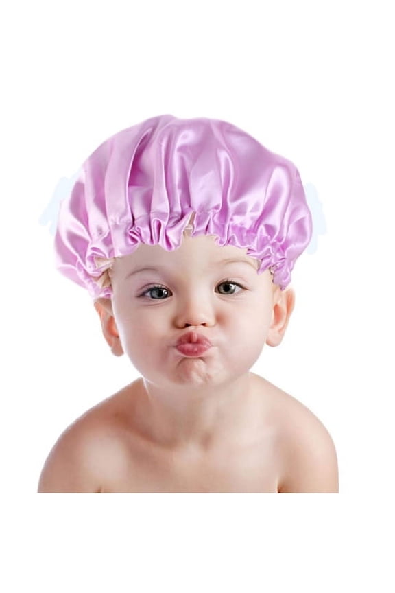 Hair Kids Satin Bonnet Sleeping Cap Adjustable Sleep Bonnet with Drawstring Reversible Night Caps for Kids Child Baby Toddler Sleep Cap Double Layer Light Pink/Pink