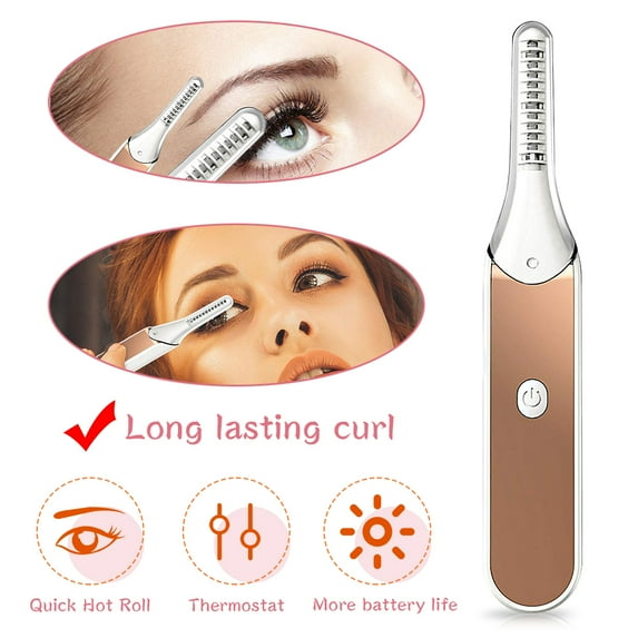 LNKOO Heated Eyelash Curler Portable Electric Eyelash Curler Comb with LCD Display , 8s Quick Heat Adjustable Temperature 4 Modes , Mini Eye Lash Curler Styling Tools Best Gifts for Women Girls