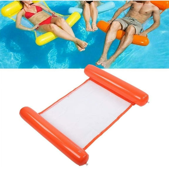 LNKOO Inflatable Floating Water Hammock Float Pool Lounge Foldable Inflatable Pool Floating Bed Swimming Chair(Orange)