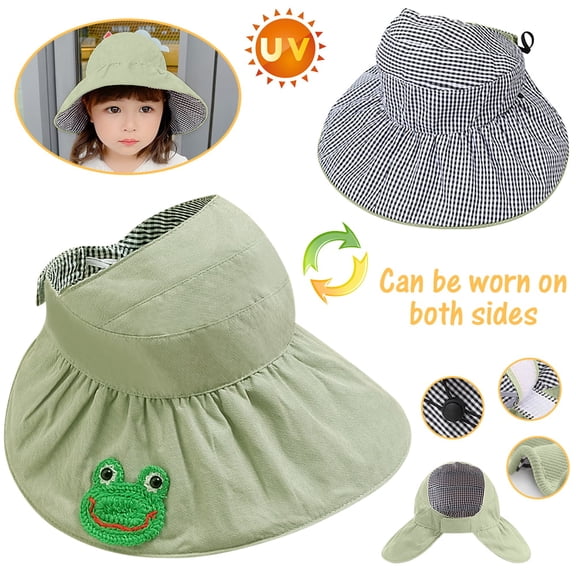 LNKOO Kid's Sun Hat -UPF 50+UV Sun Protection Hats,Double Sides Wide Brim Breathable Bucket Hat,Adjustable Summer Outdoor Beach Play Hat for Kids Toddler Boys and Girls 3-8 Years Old