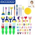 thumbnail image 1 of LNKOO Kids Paint Brushes, 48 Pcs Washable Painting Brushes-Sponge Paint Brushes Kits Painting Brushes Tool Kit for Toddlers Kids Early Learning Toys Foam Roller Sponge Arts Crafts, 1 of 7