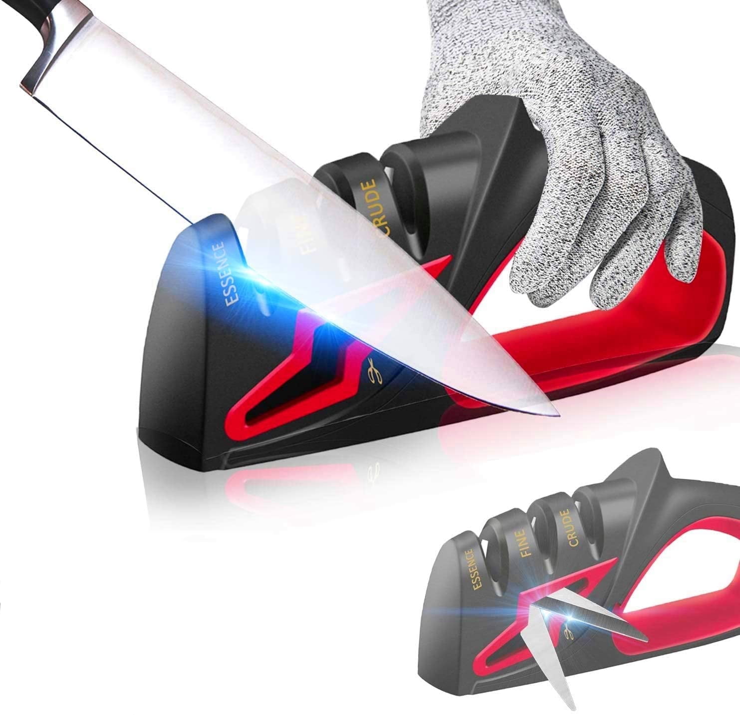 LNKOO Knife Sharpener 4-in-1 Kitchen Professional function Knife Sharpening Tool Chef's Choice Diamond Ceramic Steel Scissor Sharpener