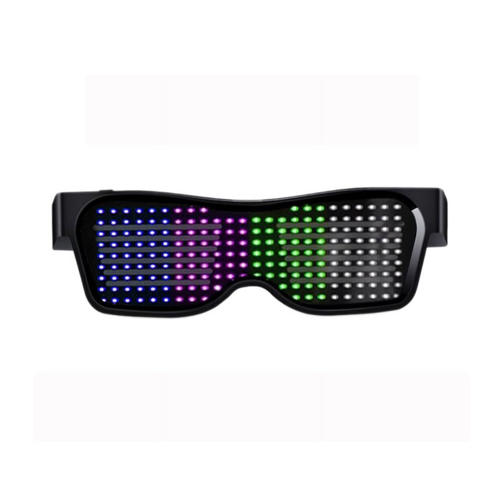 LNKOO LED Glasses Bluetooth APP Connected LED Display Smart Glasses USB ...