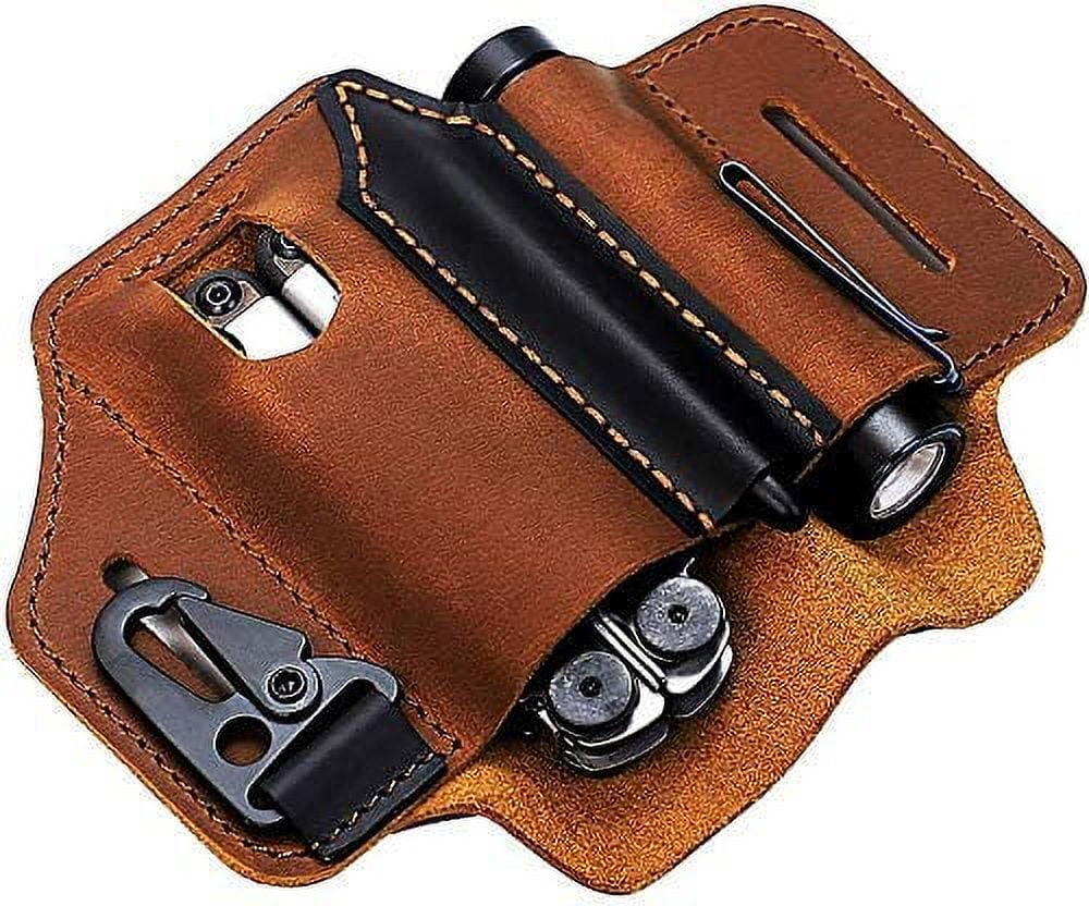 LNKOO Leather Sheath EDC Pocket Organizer - High Leather Quality ...