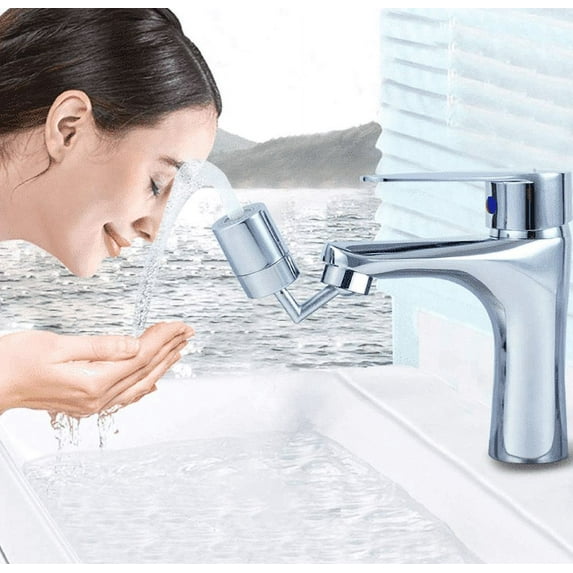 LNKOO Litthing Universal Splash Filter Faucet, 720° Rotate Faucet Aerator Sink Movable Tap Head, Leakproof Design with Double O-Ring for Kitchen Bathroom Tool Accessories