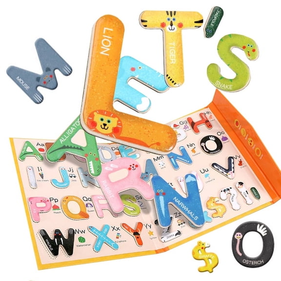 LNKOO Magnetic Alphabet Magnets Letters & Symbols Toy ABC 123 Fridge Toy Set Educational Magnetic in Bucket Preschool Learning Spelling with Math Symbols for Toddler (31 Pcs)