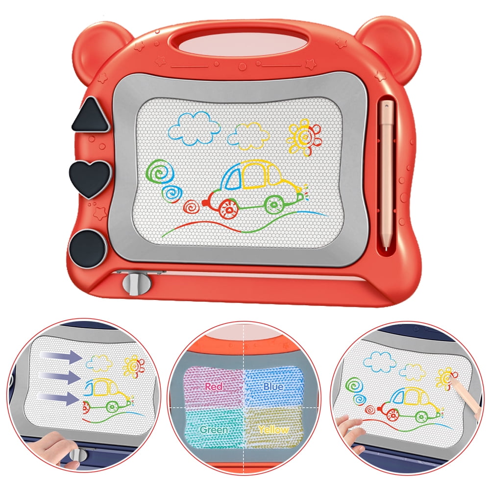 Cute Magnetic Drawing Board Doodle Sketch Pad for Toddler Girls/Boys Pink