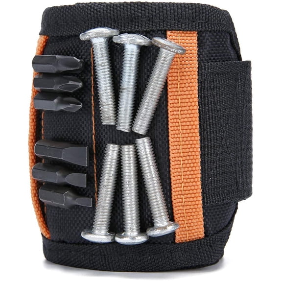 LNKOO Magnetic Wristband, Super Strong Tool Belt with 15 Powerful Magnets for Holding Screws/Nails/Drill Bits, The Best Christmas Day Tools Gift for Men