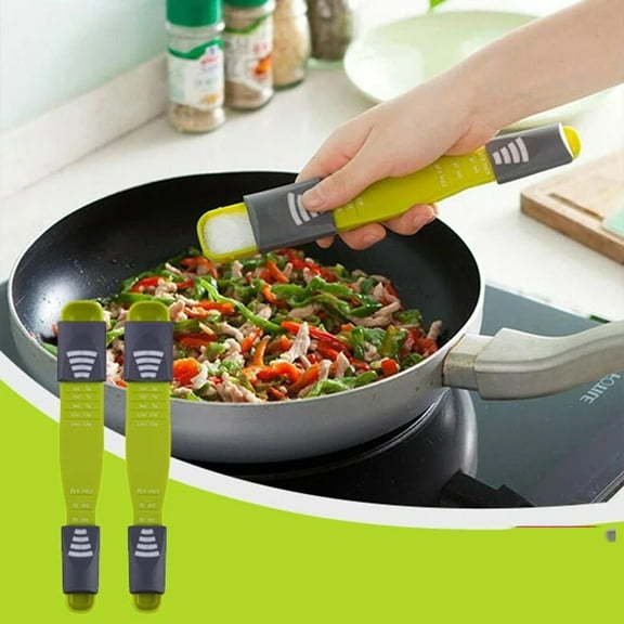 LNKOO Measuring Spoon Adjustable,2 Pack Double Sided Metering Spoon for Dry or Liquid Ingredients,Gram and ML Measuring Spoon,Kitchen Metric Spoon for Baking,Cooking,Coffee,Sugar,Salt,Milk,Powder