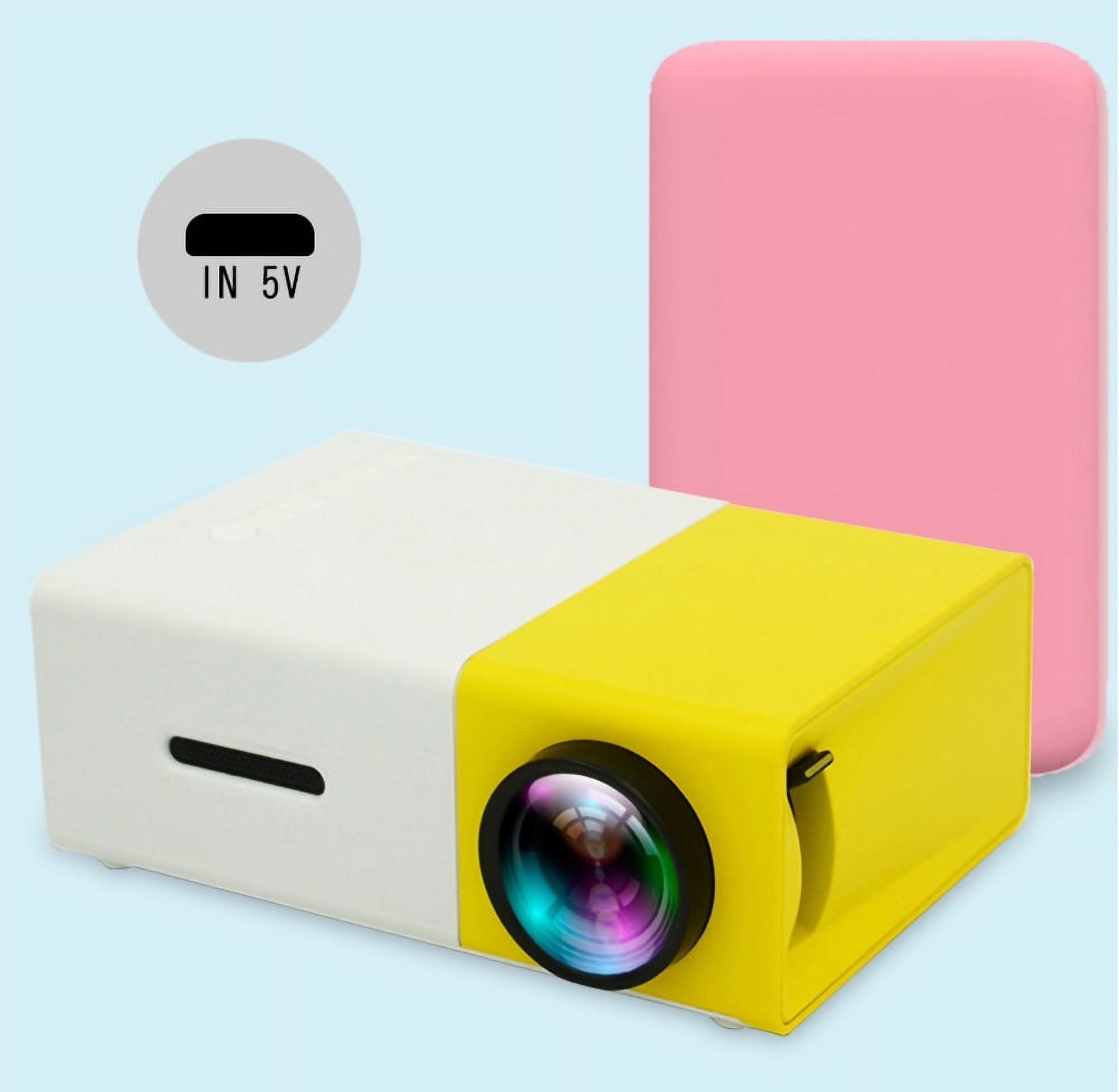 LNKOO Mini Projector, PVO Portable Projector for Cartoon, Kids Gift, Outdoor Movie Projector, LED Pico Video Projector for Home Theater Movie Projector with HDMI USB TV AV Interfaces