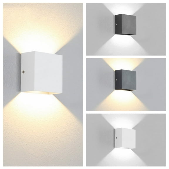 LNKOO Modern LED Wall Sconce Lighting Fixture Lamps 6W Warm White/White 3000K Up and Down Indoor Plaster Wall Lamps for Living Room Bedroom Hallway Home Room Decor