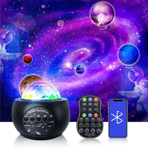 LNKOO Night Light Star Projector, Galaxy Projector Light Starry Star with 10 Planets, Built-in Bluetooth Speaker, Ocean Wave Light with Remote Control for Kids Adults Gifts Room Home Dcor