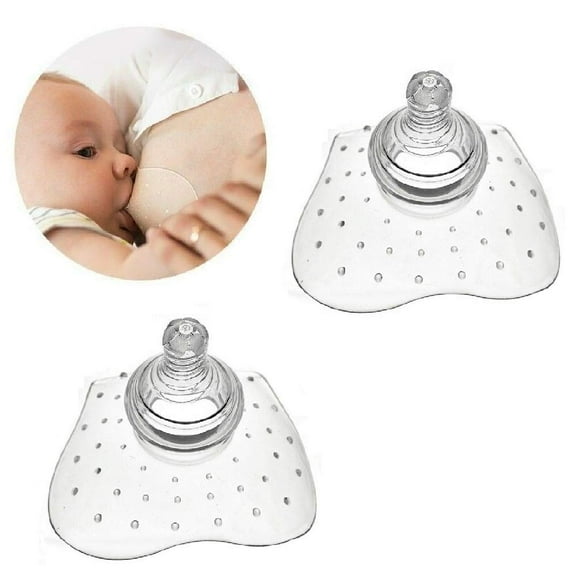 LNKOO Nipple Shield - Premium Contact Nippleshield for Breastfeeding with Latch Difficulties or Flat or Inverted Nipples, Non-Toxic, Made Without BPA Silicone Contact Nipple Shield(2 Pack)