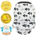 thumbnail image 1 of LNKOO Nursing Breastfeeding Cover, Soft Cotton Mulit-Use Cover for Baby Breast Feeding Essentials, Baby Car Seat Canopy, Stroller, Shopping Cart Cover, Nursing Scarf-Ink Buffalo, 1 of 9