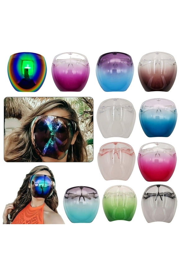 Oversized Huge Big Shield Full Face Polarized Large Mirror Sunglasses, Face Shield Mirrored Visor Glasses/sunglasses for Men Women, Ideal for Long Term Wear Reusable Sunglasses