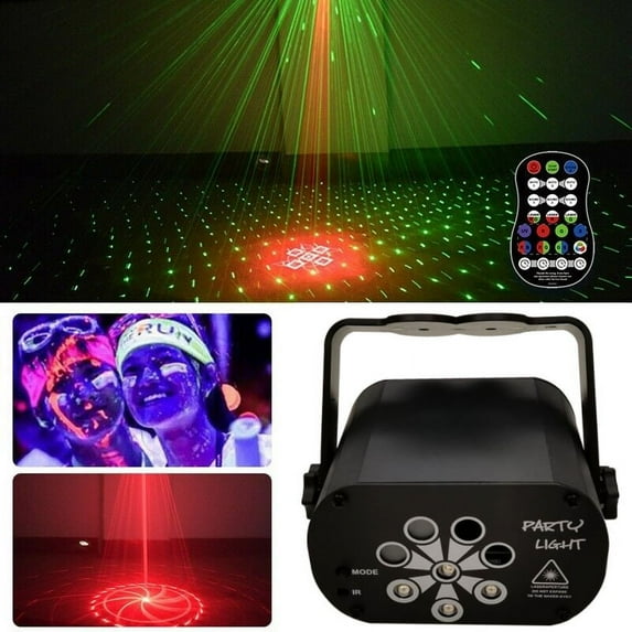 LNKOO Party Lights, RGB DJ Disco Stage Laser Light Sound Activated Led Projector for Christmas Halloween Decorations Gift Birthday Wedding Karaoke KTV Bar