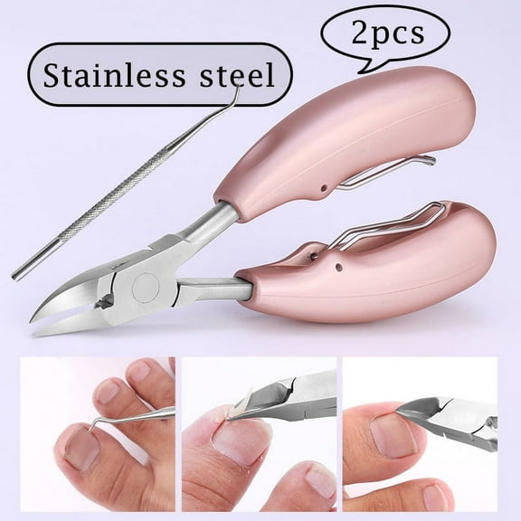 LNKOO Podiatrist Toenail Clippers, Professional Thick & Ingrown Toe Nail Clippers for Men & Seniors, Pedicure Clippers Toenail Cutters, Super Sharp Curved Blade Grooming Tool2 pieces