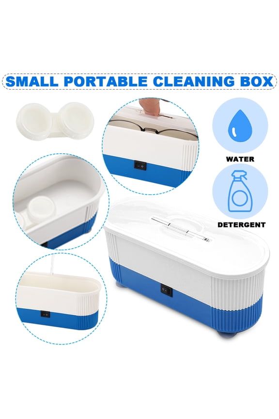 Portable Professional Ultrasonic Jewelry Cleaner for Rings Watches Eyeglasses Necklace Dentures Earrings Razors Tools