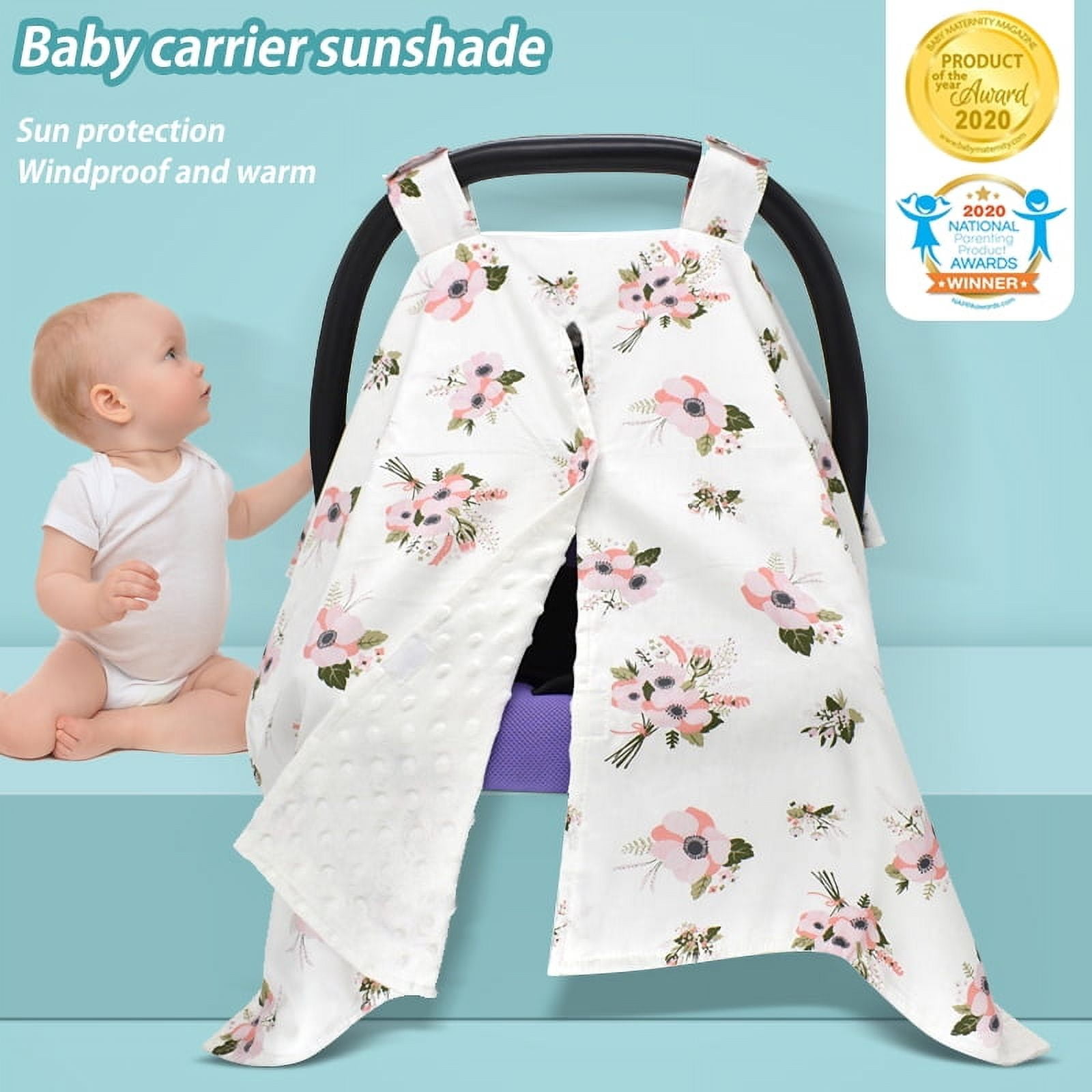 LNKOO Premium Carseat Canopy Cover with Peekaboo Opening, Nursing Cover Baby Car Cotton Canopy | Infant Car Seat Canopy Nursing Carseat Cover for Boy Girl Baby Shower Gift for Breastfeeding