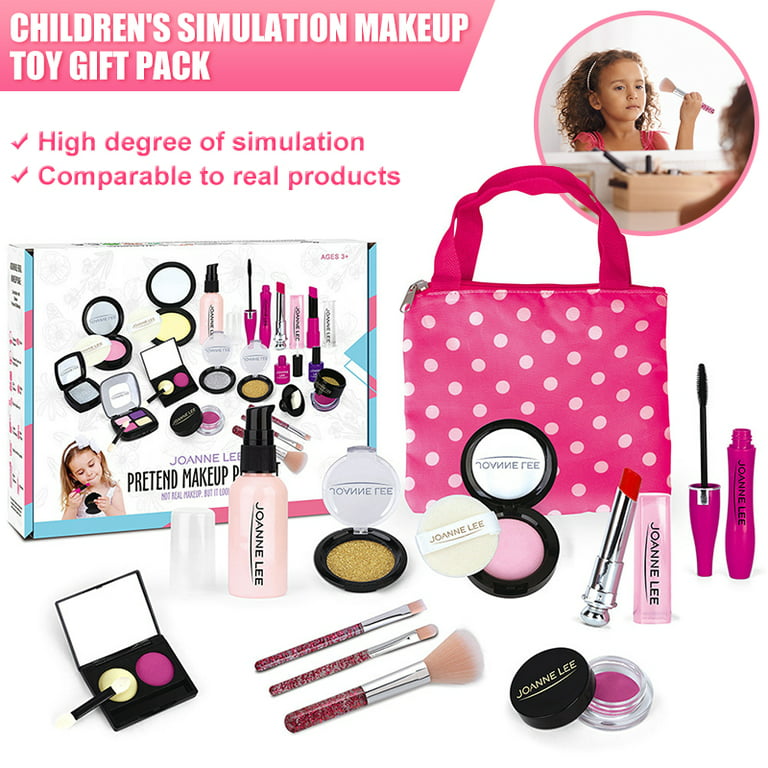 Lnkoo Pretend Makeup for Kids Makeup Kit for Girls Pretend Play Makeup Girl Toys Cosmetic Toy Makeup Toys for 3 4 5 6 Year Old Girls Birthday Gifts
