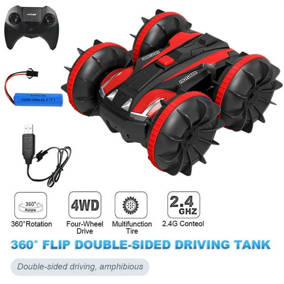 LNKOO RC Toy Cars Remote Control Car/Boat Amphibious RC Cars Off Road Truck 4WD 2.4Ghz Rechargeable Electric Christmas Birthday Gifts Waterproof Stunt Radio Controlled Vehicles
