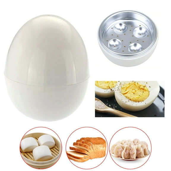 LNKOO Rapid Electric Microwave 4 Egg Ball Shape Boiler Steamer Poacher Cooker Home Kitchen Tools White