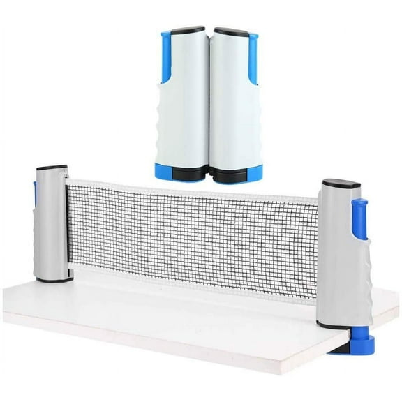 LNKOO Retractable Ping Pong Net Tennis Post Set Replacement, Adjustable Any Table Anywhere, Portable Holder Cover Case Bag,Retractable Ping Pong Net,Table Tennis Nets,AdjustableNet(Gray Blue)