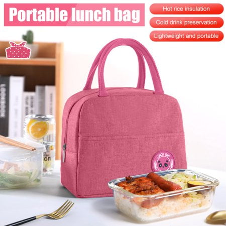 LNKOO Reusable Insulated Lunch Bag Lunch Tote Box with Front Pocket Zipper Closure for Woman Man Work Picnic or Travel