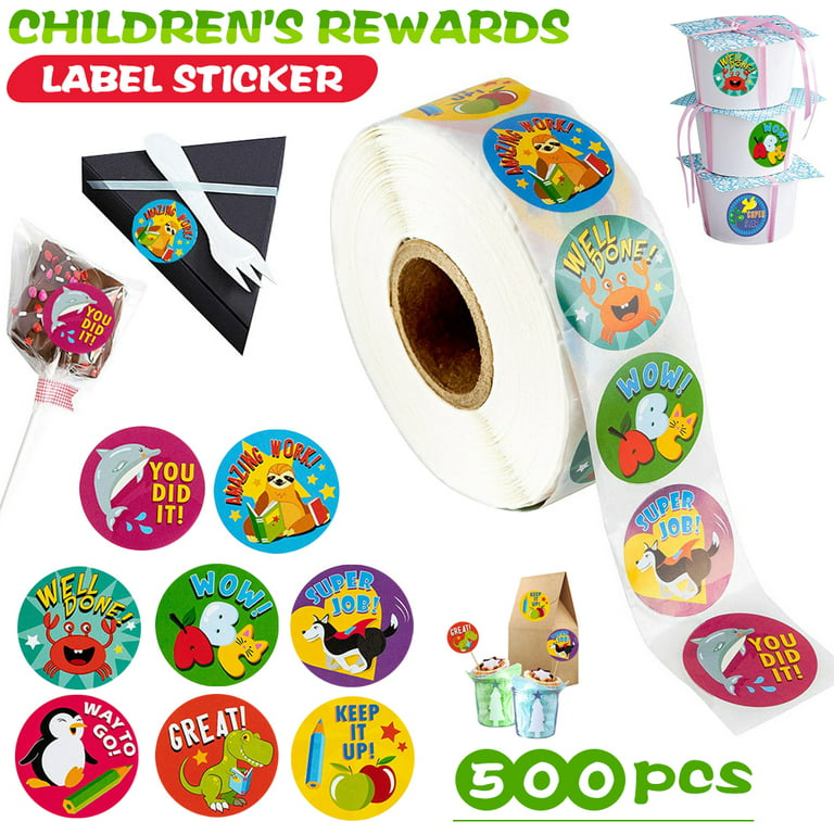 LNKOO Reward Stickers for Kids - 500 Stickers, 8 Assorted Designs, 1 Inch  School Stickers - Teacher Supplies for Classroom, Potty Training Stickers  and Motivational Stickers(Animal Reward) 