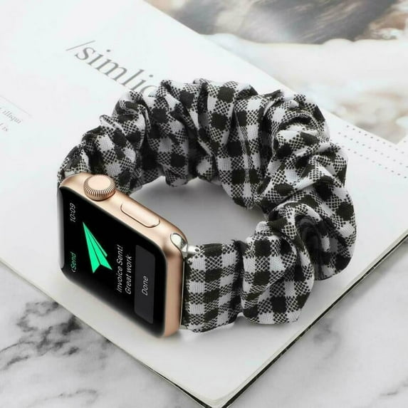 LNKOO Scrunchies Watch Band for Women, Soft Replacement Elastic Wristband Compatible for iWatch Series 6 5 4 3 2 1 Compatible with Apple Watch Band 38mm 40mm 42mm 44mm