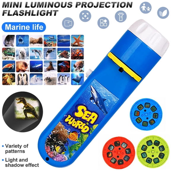 LNKOO Slide Projector Torch Projection Light Small Torches lamp Flashlight Educational Learning Bedtime Night Light for Child,Kids,Infant,Toddler,Children