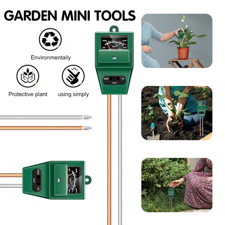 LNKOO Soil Moisture Meter,3 in 1 Portable Soil Moisture Meter Tester Detector Probe Plant Flower Testing Tool Hygrometer for Garden, Farm, Lawn Plants Indoor & Outdoor (No Battery Needed)