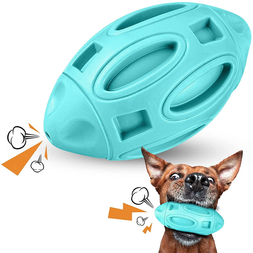 Oneisall Durable Squeak Fetch Ball Indestructible Rubber Toy for Large Aggressive Chewers Green Walmart