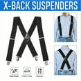 thumbnail image 1 of LNKOO Suspenders for Men Leather End Elastic Tuxedo Mens Suspenders Straps 2" Wide Adjustable X Back Suspender, 1 of 8