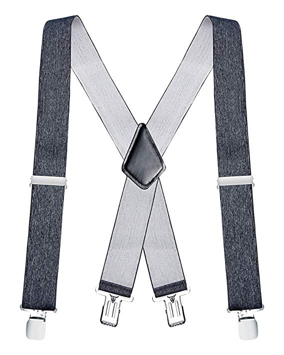 LNKOO Suspenders for Men Leather End Elastic Tuxedo Mens Suspenders