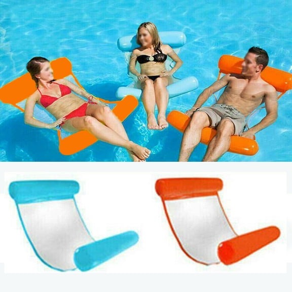 LNKOO Swimming Pool Floating Hammock, Foldable Inflatable Pool Floating Bed Portable Water Hammock Inflatable Pool Float Lounger(Blue)