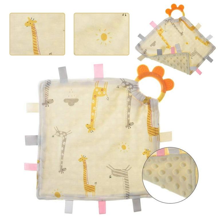 LNKOO Taglet Security Baby Blanket Lovey with Pacifier Tag Soft