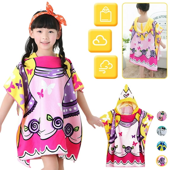 LNKOO Toddler Hooded Beach Bath Towel, Soft Beach Towel Swim Pool Coverup Poncho Cape for Boys Girls Kids Children Gift, 2-7 Years Old Bath Robe