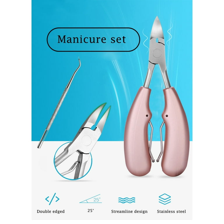 Long Handled Toenail and Clippers for Thick Nails Set Easy Ergonomic Elderly Cuticle, Long Handle Nail Clippers, Size: 20x5.5cm, Blue