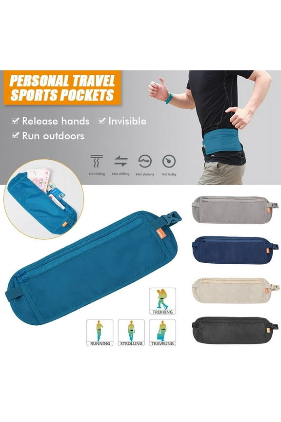 Travel/Running Money Belt Waist Fanny Pack - Hands Free Way to Carry Phone, Passport, Keys, ID, Money & Ultra Light Travel Wallet - Adjustable, Water Resistant